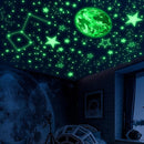 965 PCS Glow in The Dark Stars and Earth for Ceiling, Luminous Stars and Planet Wall Decals, Kids Room Decor, Glowing Galaxy Wall Stickers for Nursery Decorations (Green) by TinyTreasures Baby Boutique