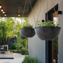 LA JOLIE MUSE Large Hanging Planters for Outdoor Plants - 13 Inch Hanging Flower Pots with Drainage Holes, Set of 2, Rock Grey by GreenHaven Gardens
