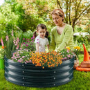 Galvanized Raised Garden Bed for Gardening - 3x3x1ft Round Thickened Metal Planter Box Outdoor for Vegetables, Flowers,Herbs,Above Ground Garden Containers Green