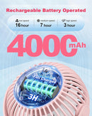 Stroller Fan Clip on for Baby, 4000mAh Rechargeable Battery Operated, Flexible Tripod, 3 Wind Speed, 360° Rotatable, Small Portable Fan for Car Seat Crib Backseat Beach Travel Camping, Pink by TinyTreasures Baby Boutique