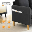 VINGLI 47" Small Couch, Linen Loveseat Sofa Black Mini Couch Mid Century Modern Decor Love Seat for Small Spaces Living Room, Bedroom, Play Room by CozyNest Decor