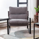 DUOMAY Modern Accent Arm Chair, Comfy Linen Lounge Lazy Chair with Metal Leg, Mid-Century Corner Chair for Living Room Bedroom Office Apartment, Grey by CozyNest Decor