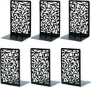 CNK Book Ends Bookends for Decorative Books Holder Bookend Shelves End Hold Heavy Duty Holders Stoppers Metal Stopper Cute Boho Bookshelf Holds Cookbook Office Home Set of 6 Bookends Pair Black by CozyNest Decor