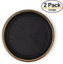 9" Decorative Heavy Duty Tray/Saucer (2 Pack) Rustic Medieval/French Country Look, Pot/Planter Base for Indoor/Outdoor Decor Use. Long Lasting, Reusable Light Weight (9 inches, Gold) by GreenHaven Gardens