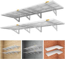 4Pack 2x3ft Adjustable Metal Garage Wall Shelving Heavy Duty Garage Storage Shelf Wall Mounted White by GreenHaven Gardens
