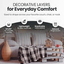 Gold Case Throw Blanket for Couch – 100% Recycled Turkish Cotton Blankets & Throws – Elegant Decorative Throw Blankets for Living Room Sofa – Woven Throws for Couch – Black – 60x80 by CozyNest Decor