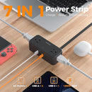 Black Extension Cord 5 Ft, TESSAN Flat Surge Protector Power Strip with 4 Wide Spaced AC Outlets 3 USB Ports (1 USB C), Ultra Thin Flat Plug with 900J Surge Protection, Office Dorm Room Essentials by TinyTreasures Baby Boutique