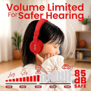 Puro Sound Labs PuroBasic Wired Headphones for Kids - Volume-Limiting & Adjustable with Microphone – Compatible with Smartphones, Tablets, PCs, and More – Safe, Durable Headphones for Kids – Red by TinyTreasures Baby Boutique