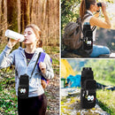 25/32/40/64oz Water Bottle Bag Holder Carrier-Insulated Crossbody Sling Case Sleeve with Strap & Pockets for Men Women Gym Cycling Travel Walking Hiking Camping by TinyTreasures Baby Boutique