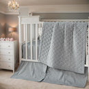 Brandream Gender Neutral Baby Crib Bedding Set 3 Pieces 100% Cotton Like Linen Supersoft Classic Quilted Plaid Design Boho Bohemian Farmhouse Chic Nursery Decor (Gray) by TinyTreasures Baby Boutique