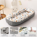Baby Lounger, Foldable Infant Nest with Soft Memory Foam Mat, Cover with Adorable Pattern, Converts to Backpack for Easy Travel, 0-12 Months, Rocket by TinyTreasures Baby Boutique