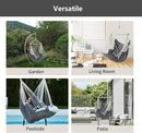 Hanging Hammock Chair Swing MAX 500 lbs Outdoor Hanging Chair with Footrest Indoor Swing Chair with Portable Steel Spreader Bar and Hardware Kit for Bedroom Living Room Patio Porch - Dark Grey by GreenHaven Gardens