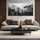 Large Pictures for Living Room Foggy Forest Canvas Wall Art for Bedroom Black Home Office Wall Decor 29 x 59 Inch by CozyNest Decor