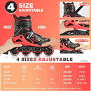 2PM SPORTS Vinal Girls Adjustable Flashing Inline Skates, All Wheels Light Up, Fun Illuminating Skates for Kids Men Adult Women and Boys by TinyTreasures Baby Boutique