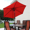 Sunnydaze Outdoor Patio Umbrella - Polyester Table Market Umbrella with Push-Button Tilt and Crank - 6 Sturdy Ribs - Burnt Orange - 7.5ft by GreenHaven Gardens