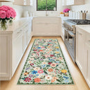 Runner Rug for Entryway: 2x10 Kitchen Rugs Non Slip Washable Ultra-Thin Soft Floral Carpet Indoor Floor Stain Resistant Carpets for Hallway Bedroom Kitchen Laundry Bathroom Dorm Green by TinyTreasures Baby Boutique