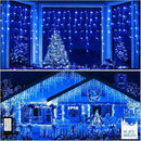 480 LED 49FT Christmas Lights Plug in 8 Modes with Timer Dimmable Christmas Decorations Outdoor Waterproof Indoor Curtain String Lights for Roof Porch Garden Holiday Wedding Party Decor Blue by GreenHaven Gardens
