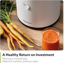 Hurom H320 Cold Press Juicer Machine, Easy to Clean Masticating Slow Juicer, Coarse Strainers, Self-Feeding, Hands Free, Family Size, Quiet Motor, Easy Assembly (White) by CozyNest Decor