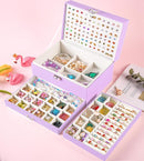 Earrings Jewelry Box for Girls, 5 Layers Jewelry Organizer with Earring Holder Organizer for Girls Earring Organizer Jewelry Boxes for Women Earrings and Necklaces Jewelry Box Organizer Violet by TinyTreasures Baby Boutique