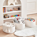 3 Pack Storage Basket for Cabinet and Toy Organization - 13"x9.8"x8.7" Baskets for Storage - Baby Toy Bin - Toy Storage Organizer - Ideal for Empty Gift Baskets to Fill-White by TinyTreasures Baby Boutique