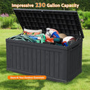 230 Gallon Double-Wall Resin Deck Box - Lockable Waterproof Outdoor Storage Box, 1000lbs Capacity & Doubles as Seating for Patio Furniture - Garden Tools, Pool Accessories (Black) by CozyNest Decor
