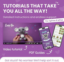 Cookie Box Crochet Kit for Beginners - Learn to Craft Amigurumi Stuffed Animals - Knitting Gift for Kids and Adults - Beginner-Friendly Yarn - Stitch-by-Stitch Video Tutorial - Koala Coal by TinyTreasures Baby Boutique