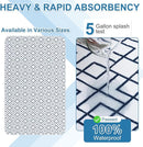 OUTCREATOR® Washable Bed Pads 34" x 56" (Pack of 2), Incontinence Mattress Protector, Anti-Slip Waterproof Underpads for Adults Kids Elderly Pets Absorbency & Reusable Bedwetting Pads (White Geometry) by TinyTreasures Baby Boutique