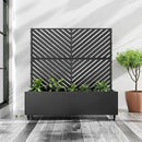 Casaphoria Metal Raised Garden Bed with Trellis and Wheels, 47"x47"x16" Planter Box for Climbing Plants, Vegetables & Vines, Features Drainage Holes and Privacy Screen (Black-Parallel) by GreenHaven Gardens