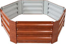 Sunnydaze 11.75" H Raised Metal Garden Bed - Galvanized Raised Garden Bed Outdoor for Vegetables and Flowers - Woodgrain - Hexagon by GreenHaven Gardens