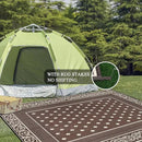 Pauwer Waterproof Outdoor Rug 10x14, Reversible Plastic Straw Patio Camping Rug, Indoor Outdoor RV Mat Carpet for Deck, Camper, Porch, Balcony, Backyard, Picnic, Bordered Brown by GreenHaven Gardens