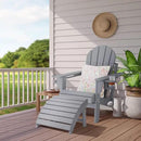 Sundale Outdoor Folding Plastic Adirondack Ottoman, All-Weather Adirondack Chair Footrest, Fade and Rust Resistant, Perfect for Outside Patio Garden Pool Yard Grey by CozyNest Decor