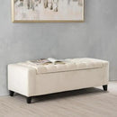 Christopher Knight Home Hikaru Velvet Storage Ottoman, Ivory 19.75”D x 50.00”W x 17.48”H by CozyNest Decor
