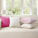 decorUhome Chenille Soft Throw Pillow Covers 20x20 Set of 2, Farmhouse Velvet Neutral Decorative Euro Pillow Covers with Stitched Edge for Couch Sofa Bed Home Decor, Hot Pink by CozyNest Decor