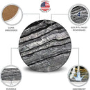 Emerson Coasters for Drinks Absorbent – Natural Stone Drink Coasters Set with Holder, Coasters for Coffee Table, Wooden Tabletop Protection Marble Style – 100% Heavy Duty Set of 6 (Obsidian) by CozyNest Decor