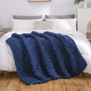 WESHIONGOO Chunky Knit Blanket Throw 50"×60" Knitted Throw Blankets for Couch Bed Fluffy Soft Blanket with Jumbo Chenille Yarn Thick 100% Handmade (Navy Blue) by CozyNest Decor