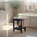 HDPE Shower Bench Seat Capacity 300LB, Waterproof Bathroom Stool with Side Carry Holes, Compact 16.8" L Design, Non-Slip Shower Seat for Elderly, Shaving Legs & Spa - Indoor/Outdoor Use(Black) by TinyTreasures Baby Boutique