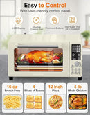 Nuwave Bravo Pro Smart Air Fryer Toaster Oven Combo, Airfryer Convection Oven Countertop, 10-in-1 Functions with Quicker & Even Crisp Technology, 1800W, 50-450°F, PFAS-Free, 21QT, Vanilla Cream by CozyNest Decor