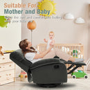 Swivel Rocker Recliner for Adults, Rocking Small Recliner Chair for Small Spaces, Glider-Nursery Rocking Chair for Living Room, RV, Nursery, Bedroom, Grey by TinyTreasures Baby Boutique