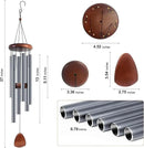 Large Aluminium Wind Chimes 37 Inches to Create a Zen Atmosphere Suitable for Outdoor, Garden, Patio Decoration. Classic Wind Chimes with Wind Catcher Suitable as A Gift for Unisex(Blue Grey) by CozyNest Decor