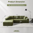 ovios 104" Cloud Sectional Couch with L-Shape Chaise,Modern Modular Sofa with Deep Seat, Upholstered Couches for Living Room Bedroom,No Assembly Required, Green (Cloud Velvet) by CozyNest Decor