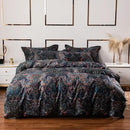 ABREEZE Luxury Vintage Black Duvet Cover Sets Damask Paisley Bedding Set Retro 100% Brushed Cotton Zipper Closure Bedding Collection King Size by CozyNest Decor