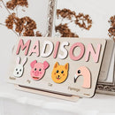 Personalize Name Puzzle for Toddler with Animal, Baby Gift for Girl and Boy 0 1 2 3 Year Old, Personalized Puzzle for Kid, 1 Year Old Kid Gifts, Customized Baby Gift, Educational Name Toy by TinyTreasures Baby Boutique