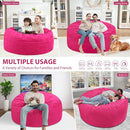 4FT Bean Bag Chair, Large Bean Bag Chairs with Memory Foam Filled, Fluffy Beanbag Sofa with Dutch Velvet Cover, Round BeanBag Chairs for Living Room, Playroom - Pink by TinyTreasures Baby Boutique