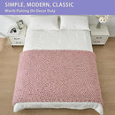 Bigacogo Chunky Knit Throw Blanket for Couch, 40x80 inches, 100% Hand Knitted with Thick Jumbo Chenille Yarn, Cozy Soft Large Rope Knot Cable Crochet Blankets for Sofa Bed Living Room, Dusty Pink by CozyNest Decor