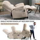 Large Power Lift Recliner Chair with Massage and Heat for Elderly, Ergonomic Backrest, Infinite Adjust, 2 Side Pockets,USB and Type-C Ports, Chenille Beige by CozyNest Decor