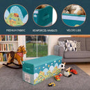 Extra Large Toy Storage Organizer with Lid - Sturdy, Collapsible Toy Chest Storage Box with Cute Design - Toys Bin with Dividers for Kids, Boys, Girls, Nursery, Bedroom, Play room 37"x16"x14" by CozyNest Decor