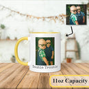 Personalized Coffee Mug, Custom Drawing Portrait Gift, Funny Customized Coffee Gift for Men & Women, Custom Mugs with Pictures, Yellow 11oz Customized Ceramic Tea Cup by TinyTreasures Baby Boutique
