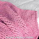 Chunky Knit Blanket - Luxury Soft Cozy 50 * 60 Throw Blanket,100% Woven Blanket Rope Knot Throw Blanket for Couch, Sofa, Home Decor, Gift - Machine Washable（Pink） by CozyNest Decor