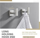 Angle Simple Bathroom Towel Hook 2 Pack, SUS304 Stainless Steel Bath Robe Holder, Modern Coat Hook Wall Mounted, Brushed Nickel by CozyNest Decor