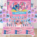 Stitch Party Supplies, 49PCS Birthday Decorations Set Include Banner, Balloons, backdrop,Stickers, Hanging Swirls, Cake Cupcake Toppers, Tablecloth for Boys Girls Stitch Theme Party by TinyTreasures Baby Boutique